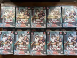 2025 Topps Chrome Football Hanger Box 10 Boxes Lot FREE SHIPPING Factory Sealed - Image 1