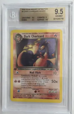 2000 Team Rocket 1st Edition #4 Dark Charizard Holo BGS 9.5 Possible Crossover - Image 1