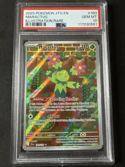 2025 POKEMON JTG EN-JOURNEY TOGETHER ILLUSTRATION RARE #160 MARACTUS PSA 10 - Image 1