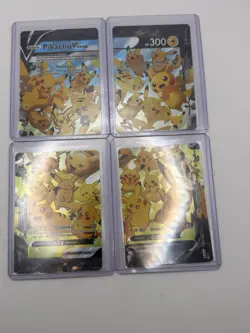 Pokemon TCG Pikachu V-UNION Holo English Card Lot Lightning 4 Cards - Image 1