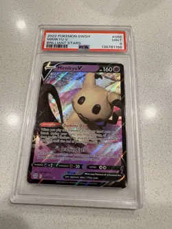 Mimikyu V PSA 9 2022 Brilliant Stars #068 Holo Pokemon Card Mint - Image 1