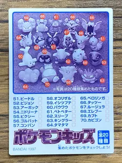 Pokemon Kids' Mini Card Cubone Nintendo Bandai Pocket Monsters 1997 Japan - Image 2