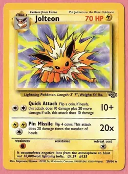 Pokemon TCG Jolteon Jungle 20/64 Regular Unlimited Rare - Image 1
