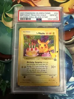 2021 POKEMON CELEBRATIONS CLASSIC COLLECTION #24 BIRTHDAY PIKACHU-HOLO PSA 10 - Image 1