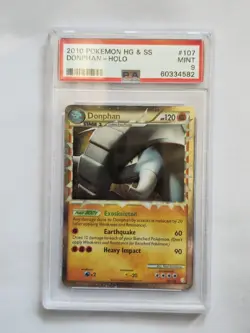 Pokemon TCG Donphan Prime Holo Foil Ultra Rare Card 107/123 HGSS PSA 9 MINT - Image 1