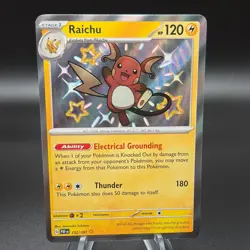 Pokemon Raichu Shiny Rare SV: Paldean Fates EN 132/091 Holo 120 HP - Image 1