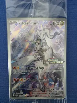 Pokemon N's Reshiram Illustration Rare Holo 167/159 Journey Together Stamp - Image 1