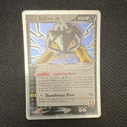 Pokemon Rocket's Raikou ex 108/107 EX Deoxys Secret Rare Holo 100 HP Basic - Image 1