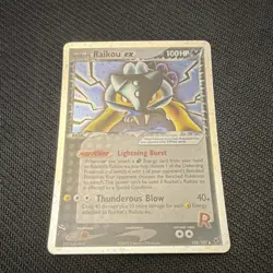 Pokemon Rocket's Raikou ex 108/107 EX Deoxys Secret Rare Holo 100 HP Basic - Image 2