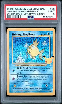 2021 POKEMON CELEBRATIONS CLASSIC COLL #66 SHINING MAGIKARP-HOLO PSA 9 - Image 1