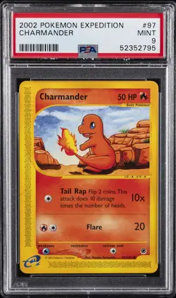 2002 POKEMON EXPEDITION #97 CHARMANDER PSA 9 - Image 1