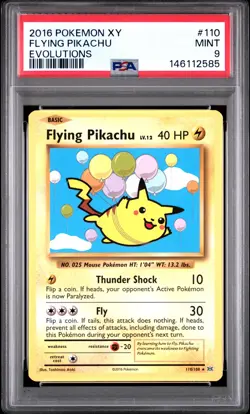 2016 POKEMON XY EVOLUTIONS #110 FLYING PIKACHU PSA 9 - Image 1