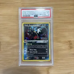 2004 POKEMON EX TEAM ROCKET RETURNS #36 DARK GYARADOS-REVERSE FOIL PSA 8 - Image 1