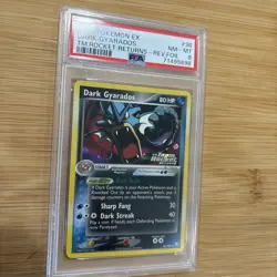 2004 POKEMON EX TEAM ROCKET RETURNS #36 DARK GYARADOS-REVERSE FOIL PSA 8 - Image 2