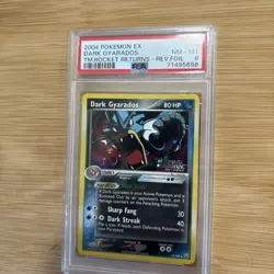 2004 POKEMON EX TEAM ROCKET RETURNS #36 DARK GYARADOS-REVERSE FOIL PSA 8 - Image 3