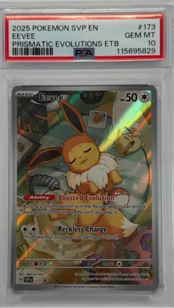 2025 Pokemon SVP EN Eevee #173 Prismatic Evolutions ETB Black Star Promo PSA 10 - Image 1