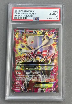 Pokemon PSA 10 Gem Mint M Mewtwo EX Full Art 160/162 XY BREAKthrough - Image 1