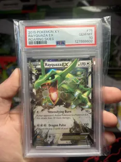 2015 Pokemon XY Rayquaza EX 75/108 Roaring Skies Holo PSA GEM MT 10 - Image 1