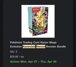 Pokemon Mega Evolution Ascended Heroes Booster Bundle Boxes (2x Boxes) PRESALE - Image 2