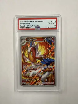 2024 POKEMON TWM EN-TWILIGHT MASQUERADE ILLUSTRATION RARE #173 INFERNAPE PSA 10 - Image 1