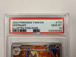 2024 POKEMON TWM EN-TWILIGHT MASQUERADE ILLUSTRATION RARE #173 INFERNAPE PSA 10 - Image 3