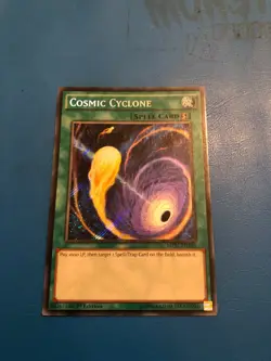 YUGIOH Secret Rare Cosmic Cyclone MP17-EN105 1st Edition - Image 1