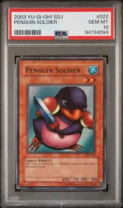 2003 YU-GI-OH! STARTER DECK: JOEY #022 PENGUIN SOLDIER PSA 10 - Image 1