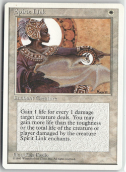 Spirit Link Magic The Gathering 4th Edition MTG Card Played - Image 1
