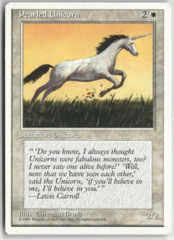 Pearled Unicorn Magic The Gathering 4th Edition MTG Card Played - Image 1