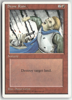 Stone Rain Magic The Gathering 4th Edition MTG Card Played - Image 1