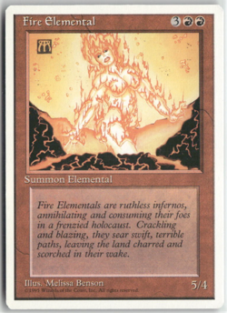 Fire Elemental Magic The Gathering 4th Edition MTG Card Played - Image 1