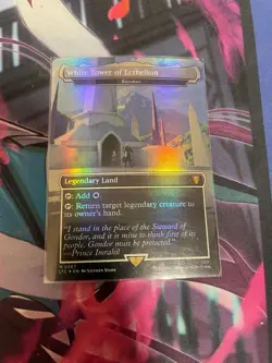 MTG - WHITE TOWER OF ECTHELION - KARAKAS - FOIL - LTC - NM - BORDERLESS MYTHIC - Image 1