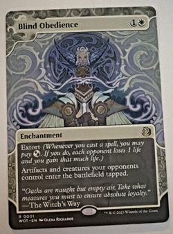 Blind Obedience Alt Art WOT #0001 MTG Enchanting Tales Near Mint Magic - Image 1