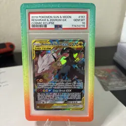 2019 POKEMON SUN & MOON COSMIC ECLIPSE #157 RESHIRAM & ZEKROM GX PSA 10 - Image 2