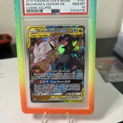 2019 POKEMON SUN & MOON COSMIC ECLIPSE #157 RESHIRAM & ZEKROM GX PSA 10 - Image 3