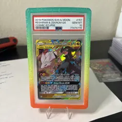 2019 POKEMON SUN & MOON COSMIC ECLIPSE #157 RESHIRAM & ZEKROM GX PSA 10 - Image 4