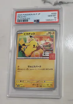Pokemon 2025 McDonald's Promo Pikachu (PSA 10) & Fuecoco (Raw) Japanese Cards - Image 1