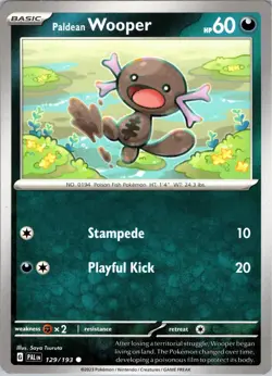 Paldean Wooper 129/193 Common Paldea Evolved Pokemon NM - Image 1