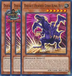 Yugioh! 3x Double-Headed Dino King Rex MP24-EN362 Common 1st Ed NM - Image 1
