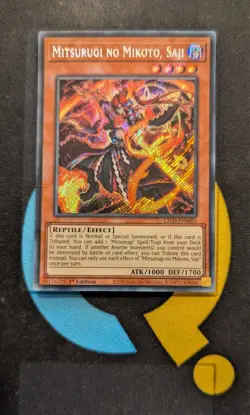 L26D-ENM05 Mitsurugi no Mikoto, Saji Secret Rare 1st Ed YuGiOh - Image 1