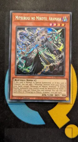 L26D-ENM06 Mitsurugi no Mikoto, Aramasa Secret Rare 1st Ed YuGiOh - Image 1