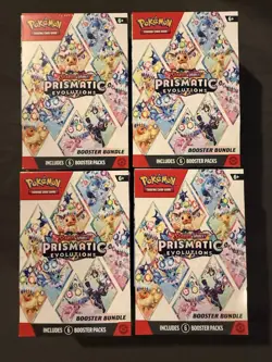 Pokemon TCG: Prismatic Evolutions Booster Bundle - Lot of 4 - Factory Sealed - Image 1