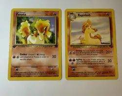Pokemon Ponyta TCG Team Rocket 1st Edition Common Card 64/82 & Jungle Rapidash - Image 1