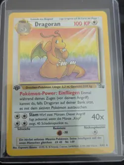 Dragoran (Dragonite) Holo 4/62 – Fossil – 1st Edition – German Pokemon Card - Image 1