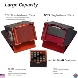MTG Commander Deck Box - Patented Design, Holds 100 Double-Sleeved Cards & Dice - Image 3