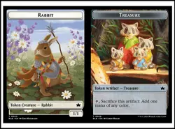 MTG - 4 x Rabbit / Treasure Token - Bloomburrow - Playset 4x x4 - Image 2