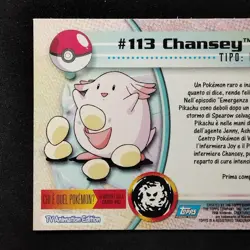 Chansey #113 _ Pokemon Topps Series 2 _ Italiano _ Nearmint - Image 5