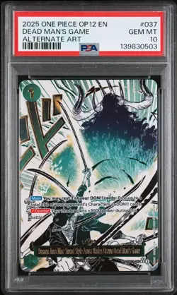 One Piece - Demon Aura Nine Sword Style Dead Man's Game Alt Art OP12-037 PSA 10 - Image 1