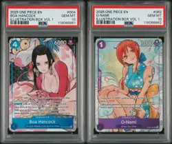 *PSA 10* Boa Hancock & O-Nami One Piece Illustration Box Vol. 1 Promos Seq. SET - Image 1