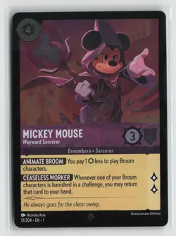Mickey Mouse - Wayward Sorcerer 51 Cold Foil The First Chapter Disney Lorcana - Image 1